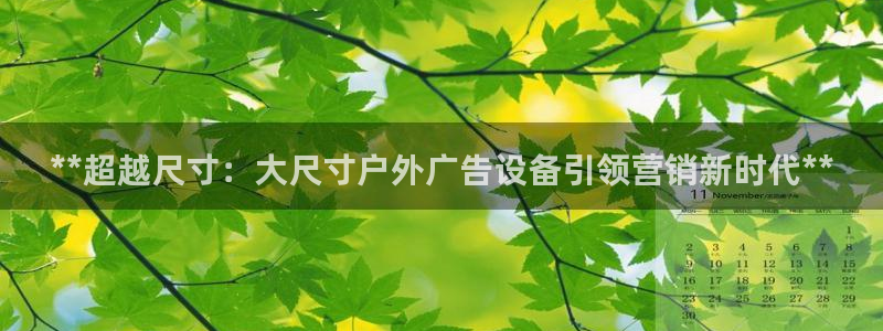 杏宇平台怎么样赚钱：**超越尺寸：大尺寸户外广告设备引领营销新时代**
