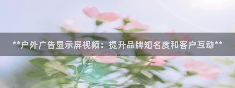 杏宇平台总代理：**户外广告显示屏视频：提升品牌知名度和客户互动**
