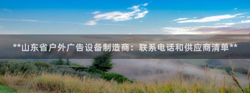 杏宇平台总代理：**山东省户外广告设备制造商：联系电话和供应商清单**