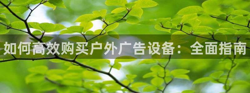 杏宇平台注册地址在哪里：如何高效购买户外广告设备：全面指南