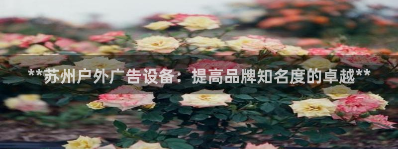 杏宇平台代理怎么样啊：**苏州户外广告设